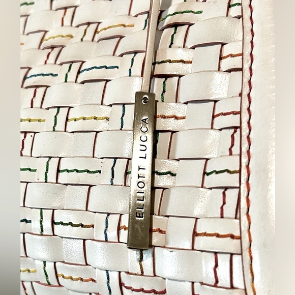 Gently Used ELLIOT LUCCA Woven Leather Satchel - Picture 8 of 10